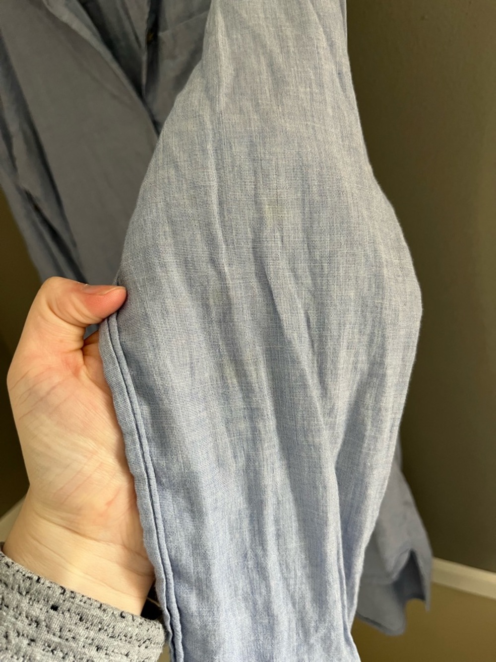beachlunchlounge Light Blue Casual Button Down Shirt Long Coastal 100% Cotton - Picture 5 of 11